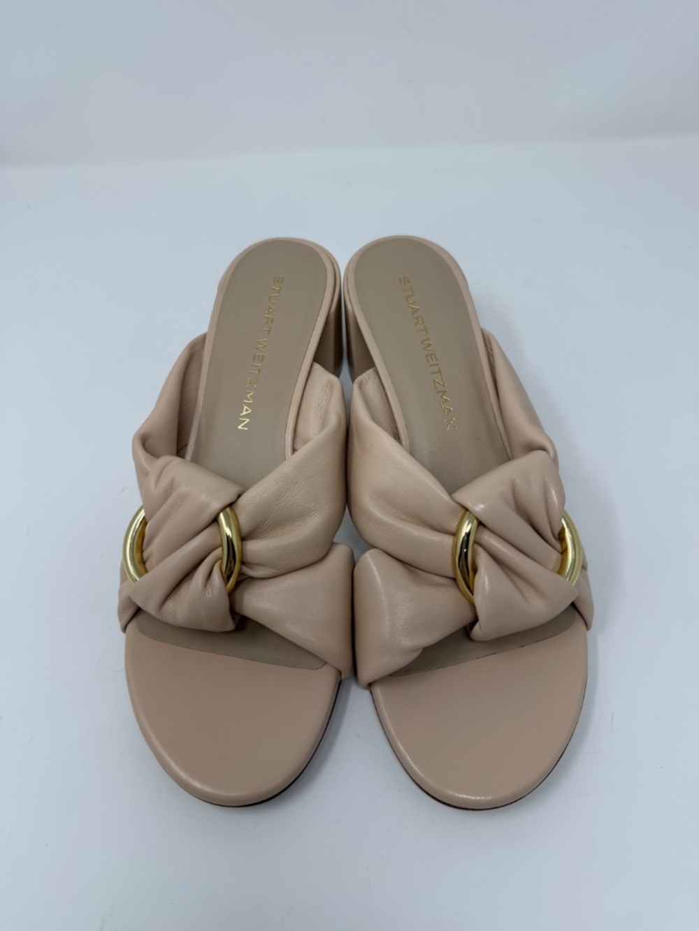 New Stuart Weitzman Cece 50 Block Heel Slide Sandal Sz 9 - Picture 12 of 14